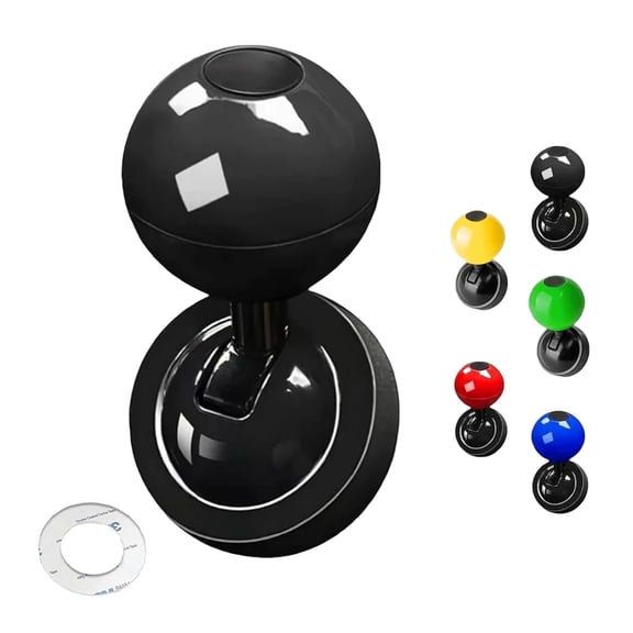 Push Start Button, Metal Car Joystick Ball, 2025 New Universal Start Car Shift Knob, Metal Cars Ignition Switch Buttons Rocker Protector (Black)