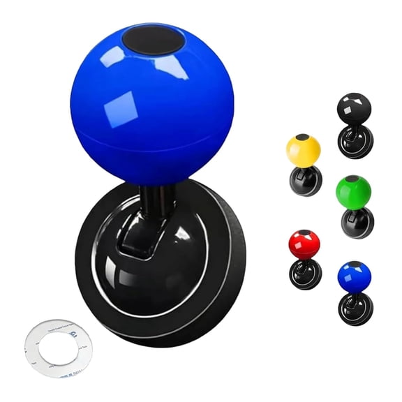 Push Start Button, Metal Car Joystick Ball, 2025 New Universal Start Car Shift Knob, Metal Cars Ignition Switch Buttons Rocker Protector (Blue)