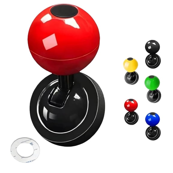 Push Start Button, Metal Car Joystick Ball, 2025 New Universal Start Car Shift Knob, Metal Cars Ignition Switch Buttons Rocker Protector (Red)