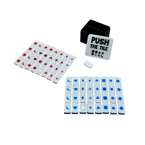 Push The Tile Strategic Board Game, Interactive Tabletop Logic Game for Parties and Social Gatherings, Desktop Competitive Set with Moving Tiles