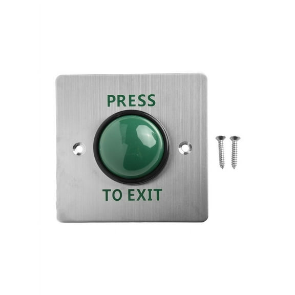 Push To Exit No Switch Stainless Steel Panel Green Button Easy Installation
