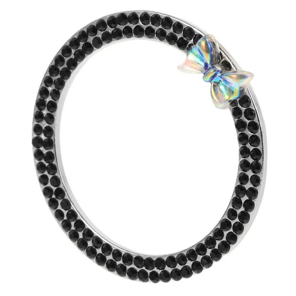 Charm Car Accessories Car Decorative Ring Miss 3.90X3.70X0.30CM Black