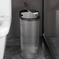 thumbnail image 1 of Push Trash Can with Lid, Small Home Kitchen Toilet Waste Bin, Space-Saving Design with Tight Cover to Prevent Animal Interference, Easy to Use for Home or Office, 1 of 6