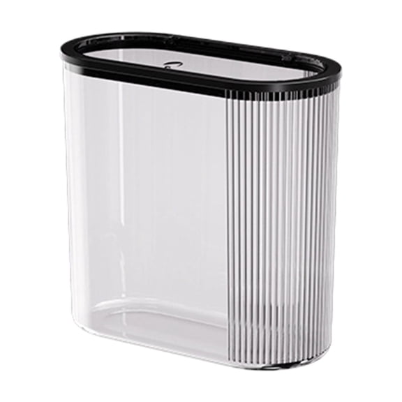 Push Trash Can with Lid, Transparent Pop Up Garbage Bin for Home Kitchen Toilet Living Room, Space Saving Plastic Wastebasket