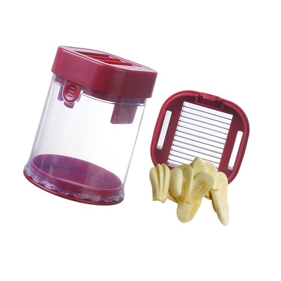 Push Type Fruit And Vegetable Cutter Manual Garlic Press Slicer Chopper Cup For Home Use With Stainless Steel