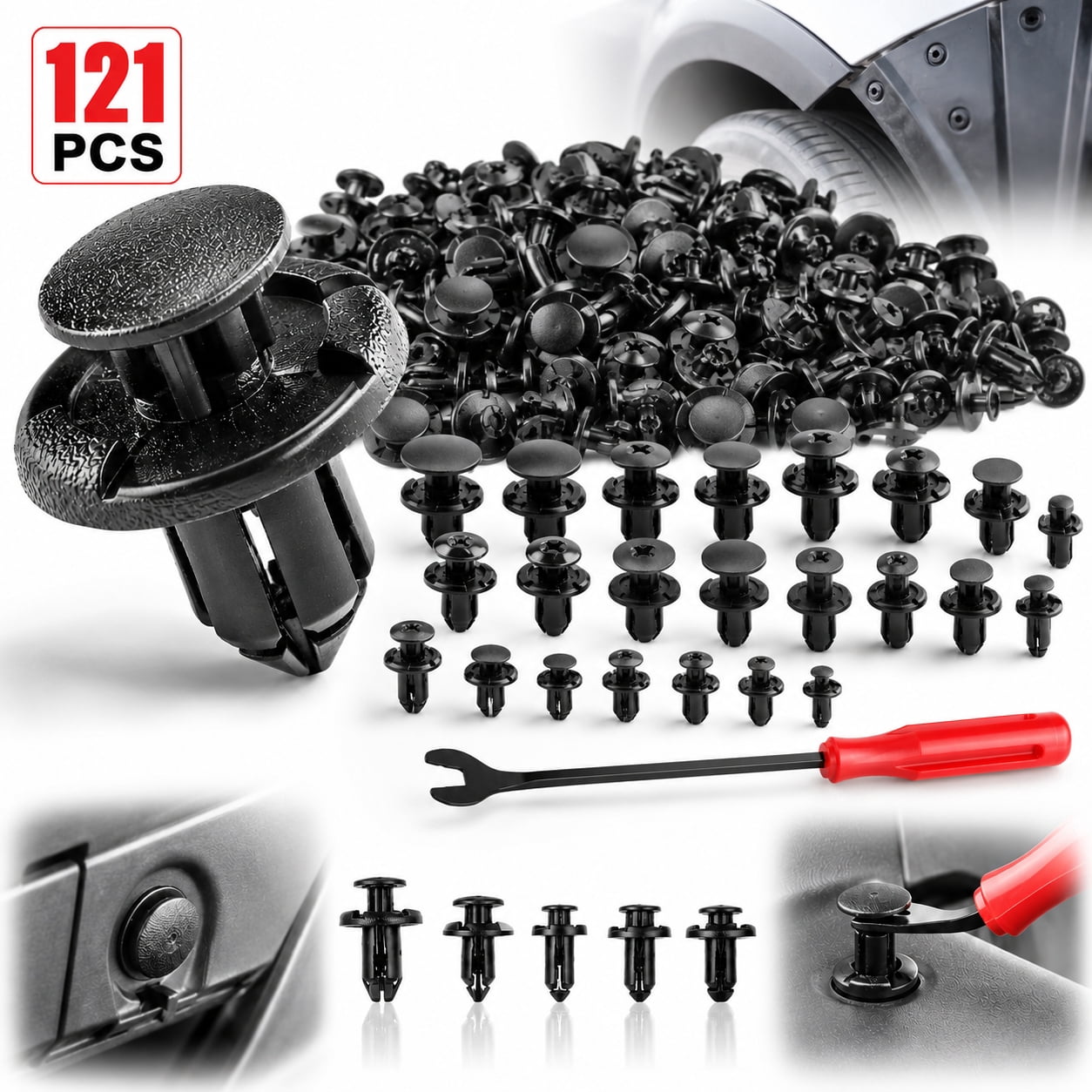 Rongsi 121pcs Car Body Retainer Clips Set for Nissan Maxima + more
