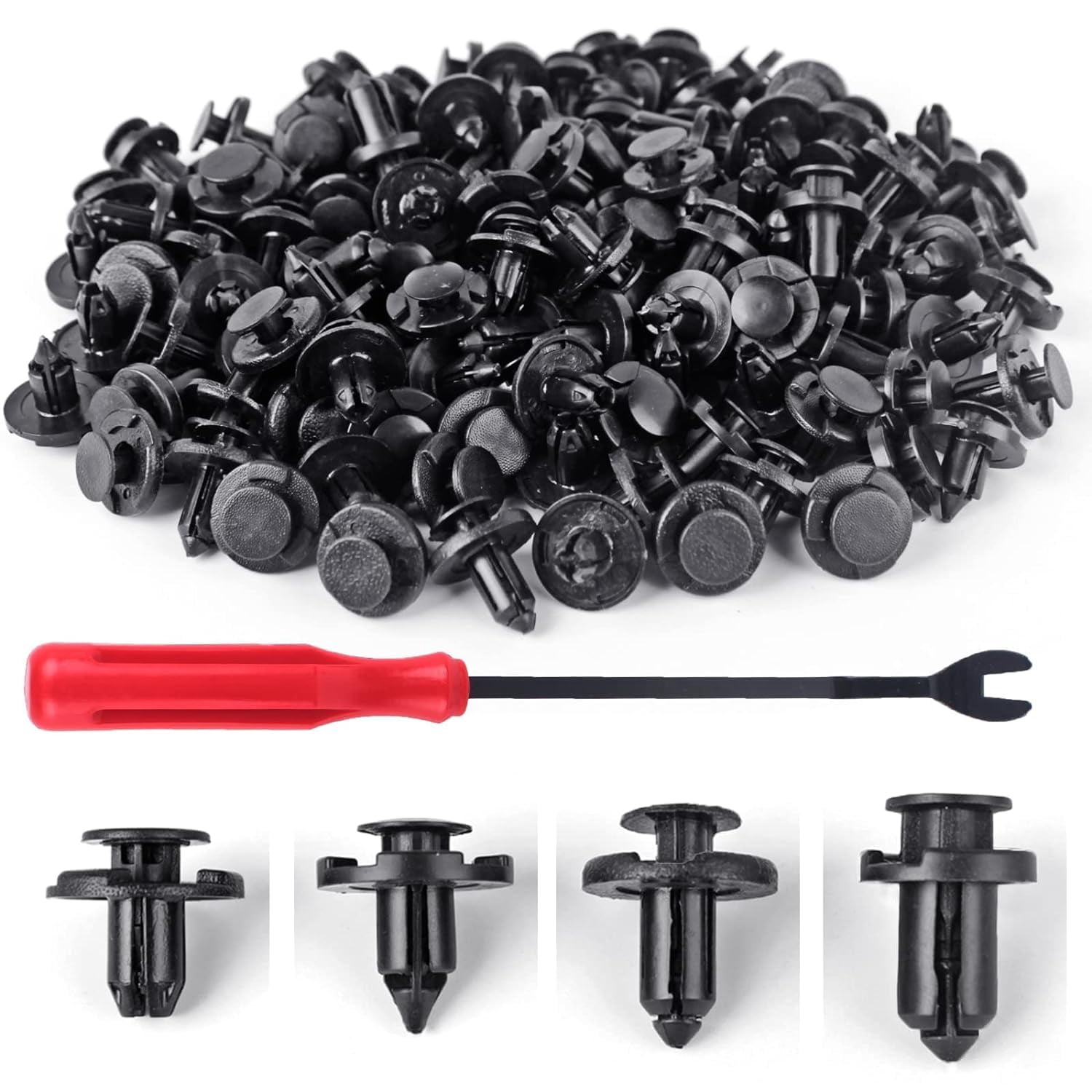 Rongsi 121Pcs Plastic Fasteners for Cars - Automotive Retainer Clips Kit with Fender Liner Clips, Bumper Retainer Clips for meet car models of different sizes
