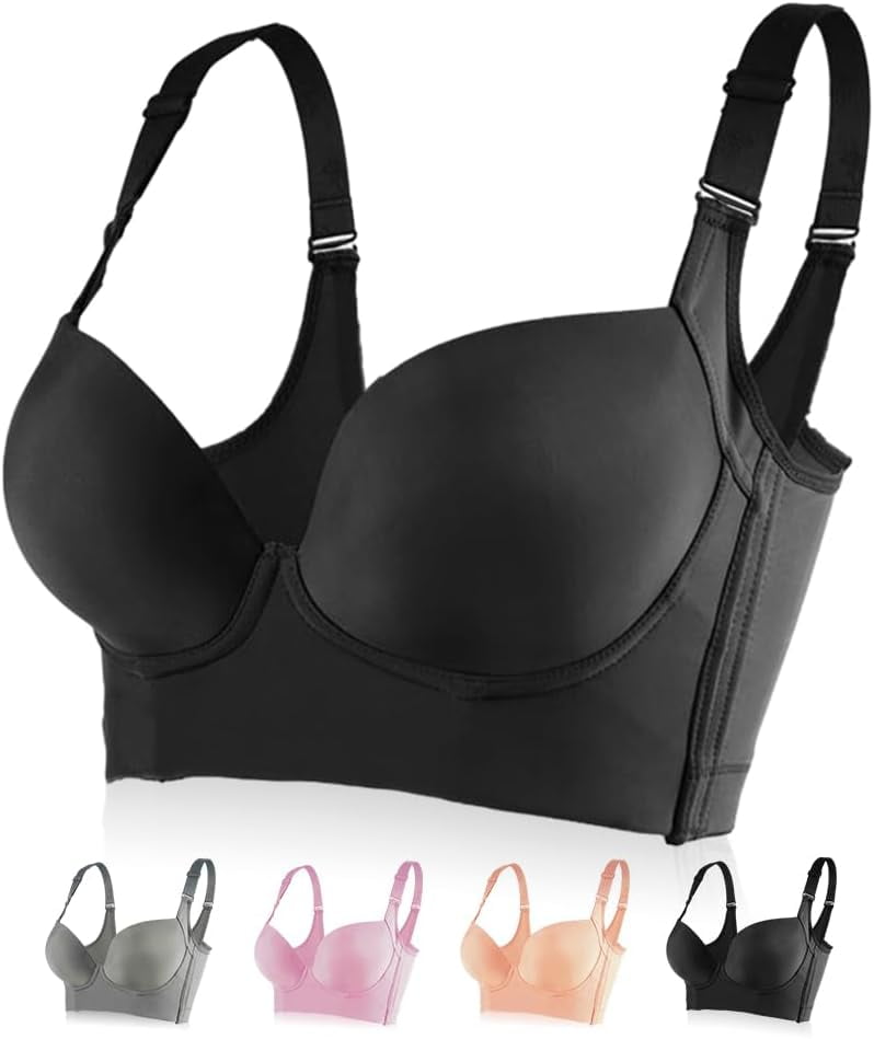 PushUp Back Smoothing Bra, 2024 New Back Fat Smoothing Bra Coverage