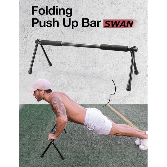 Push Up Bar – Folding Dip Bar for Home Workout, Lightweight & Portable Strength Training Equipment for Men & Women, Indoor & Outdoor Use ()