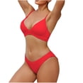 thumbnail image 1 of Push Up Bikinis for Women Spring 2026 Wire-Free V-Neck Triangle Bra Swim Brief Hot Spring Swimming Bathing Suits, 1 of 3