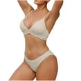 thumbnail image 1 of Push Up Bikinis for Women Spring 2026 Wire-Free V-Neck Triangle Bra Swim Brief Hot Spring Swimming Bathing Suits, 1 of 3