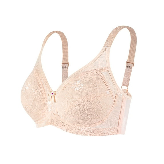 Push Up Bra, Audhol Womens Daily Solid Lace Gathered Bra Straps Breast Cup Underwear Sleep Bra Beige 42