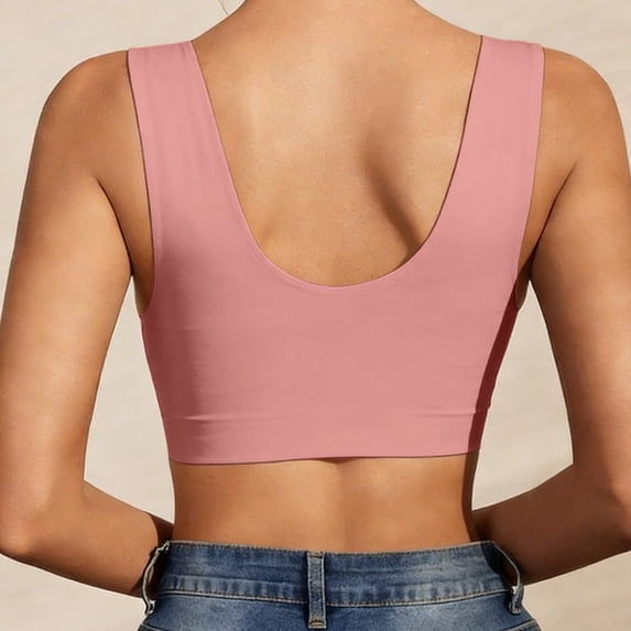 Push Up Bra for Women JIANLAI Full Coverage Wireless Bra Padded Seamless Bralettes Comfortable Basic Everyday Bras Pink