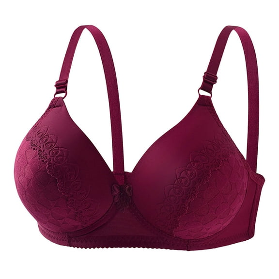 Push Up Bra for Women Lightly Lined Seamless Underwire Bralette Padded T-Shirt Bra Adjustable Straps Everyday Wear