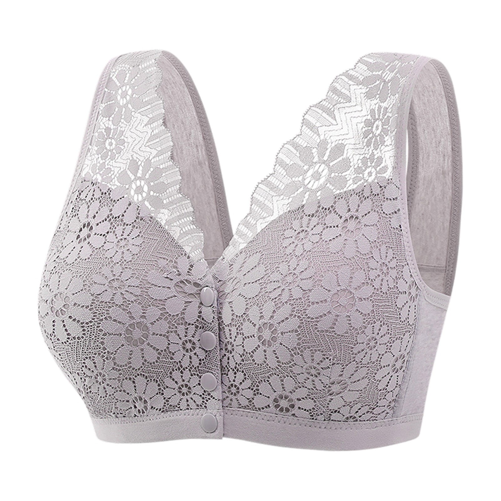 Push Up Bra for Women No Wire Front Button Closure Bras Push Up Lace