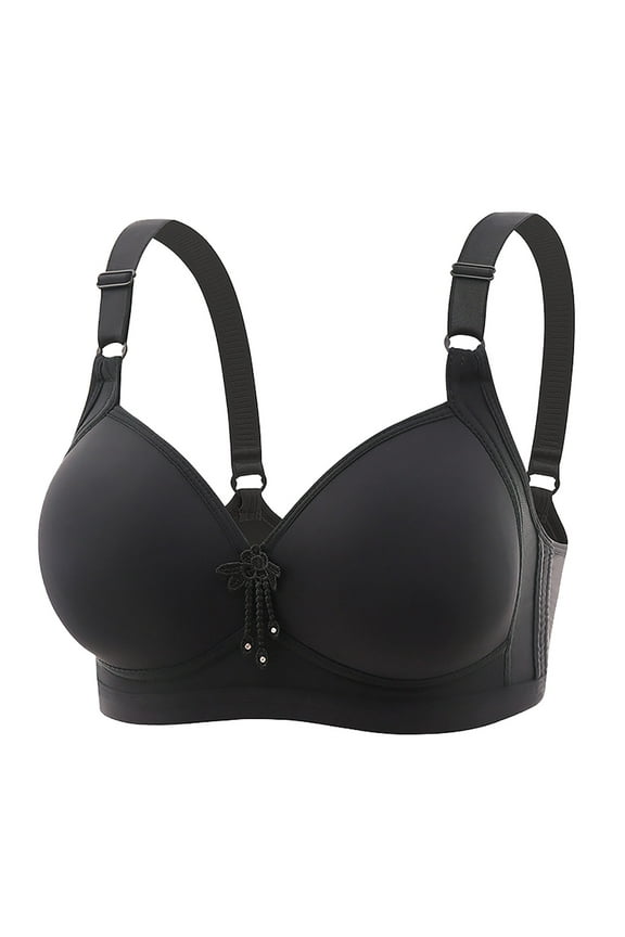 Push Up Bra for Women Underwire Lace Back Button Shaping Cup Adjustable Shoulder Strap Large Size Bra Full Coverage T-Shirt Bra