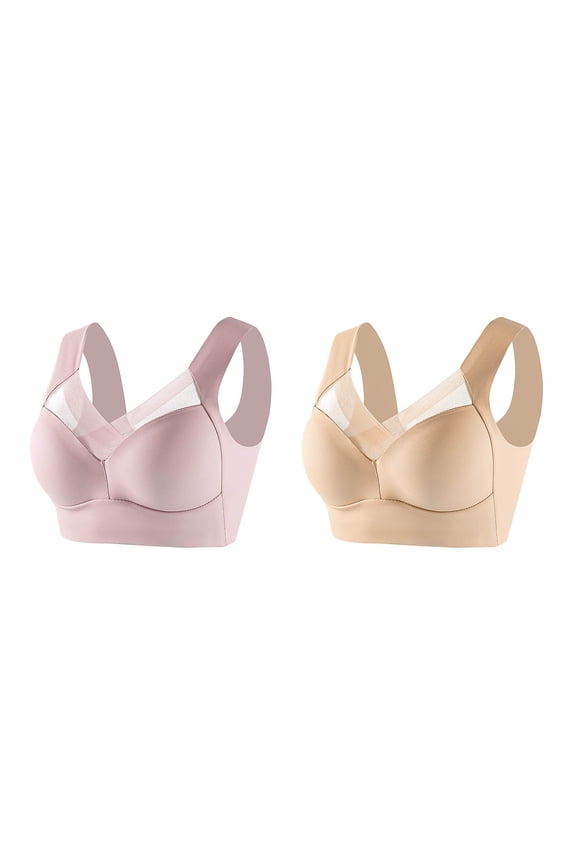 Push Up Bra for Women Underwire Posture Correcting Wireless Comfort Breathable Deep Cup Ergonomic Posture Bras Full Coverage T-Shirt Bra