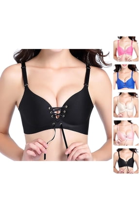 Push Up Bra with Drawstring No Underwire Breathable Breathable Bralettes for Women Plunge Bra
