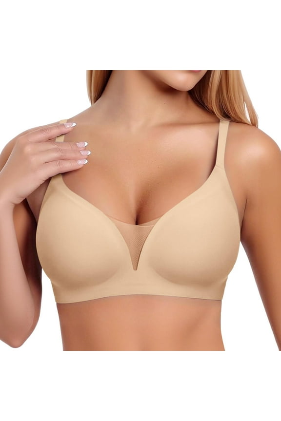 Push Up Bralette for Women – Nude Seamless Backless Tube Top Women's Seamless Bra With Small And Large Without Underwire Push Up Soft Support Bra