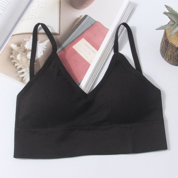 Push Up Bras Girl Fitness Nylon Sport Brassiere Tops Women Sports Bra Thin Strapes Sports Bra Gym Bra Backless Seamless Low Back Bra BLACK