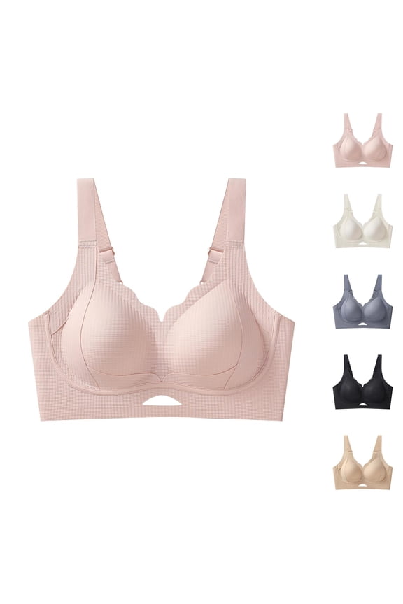 Push Up Bras for Women Adjustable Strap Full Coverage Side Support Lifting Seamless Wireless Bralettes Everyday Bra