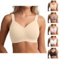 thumbnail image 1 of Push Up Bras for Women Comfortable V Neck Racerback Seamless Wireless Bralettes Everyday Bra, 1 of 5