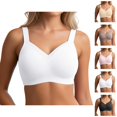 thumbnail image 1 of Push Up Bras for Women Comfortable V Neck Racerback Seamless Wireless Bralettes Everyday Bra, 1 of 5