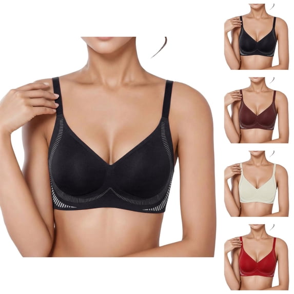 Push Up Bras for Women Deep V Neck Seamless Wireless Lifting Bralettes Tshirt Bra Everyday Bra