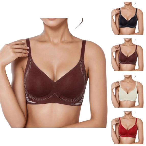 Push Up Bras for Women Deep V Neck Seamless Wireless Lifting Bralettes Tshirt Bra Everyday Bra