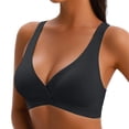 thumbnail image 1 of Push Up Bras for Women Front Closure Racerback Underwire Plus Size Sports Bra Black Xl, 1 of 6