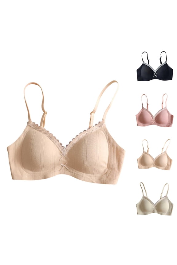 Push Up Bras for Women Lightweight Breathable Adjustable Strap Lace Neckline Light Support Lifting Bra