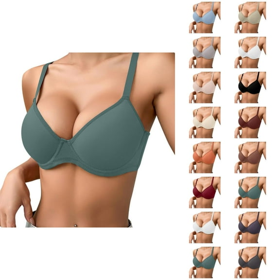 Push Up Bras for Women Lightweight Breathable Comfortable Underwire Triple Lifting Bralettes Everyday Bra