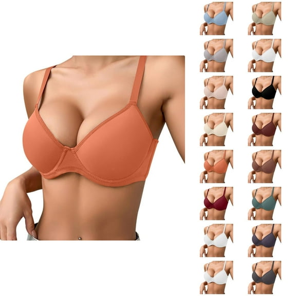 Push Up Bras for Women Lightweight Breathable Comfortable Underwire Triple Lifting Bralettes Everyday Bra