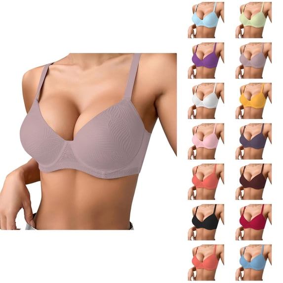 Push Up Bras for Women Lightweight Comfortable Breathable Side Support Anti Sagging Underwire Bralettes Everyday Bra