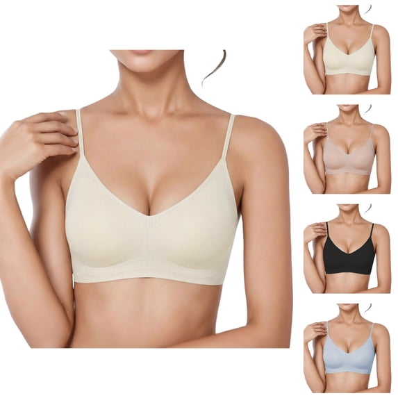Push Up Bras for Women Lightweight Spaghetti Strap Seamless Wireless Bralettes T Shirt Bra Everyday Bra