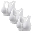 thumbnail image 1 of Push-Up Bras for Women New 3 Pack Sport Bras for Women Front Zipper Wireless Workout Yoga Bras Plus Size Padded Racerback High Support Bra, 1 of 6