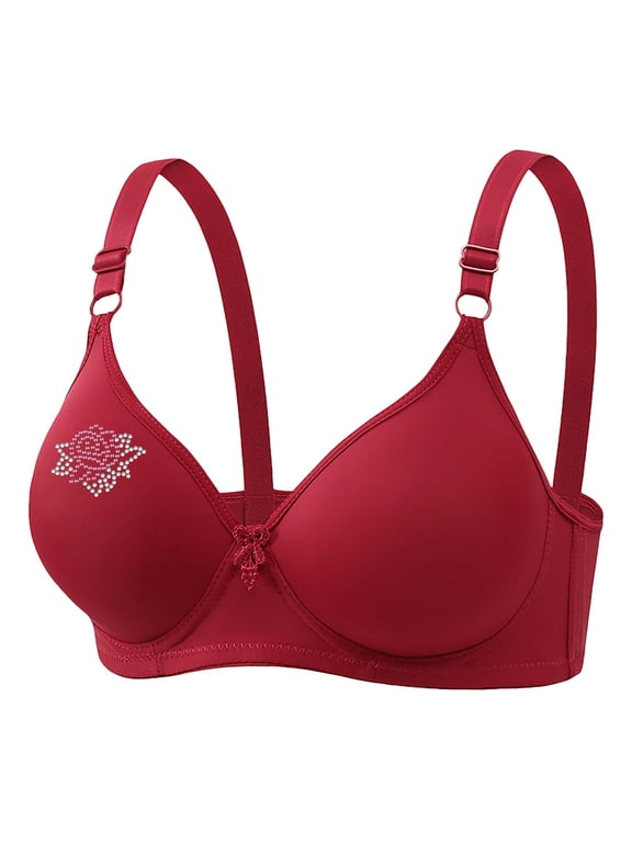 Push Up Bras for Women No Underwire Deep V Neck Comfortable Breathable Bra Full Coverage Padded Bralette Smoothing Underwear with Adjustable Strap