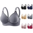 thumbnail image 1 of Push Up Bras for Women Plus Size Comfortable Full Coverage V Neck Side Support Wireless Bralettes, 1 of 3