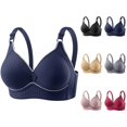 thumbnail image 1 of Push Up Bras for Women Plus Size Comfortable Full Coverage V Neck Side Support Wireless Bralettes, 1 of 3
