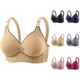 thumbnail image 1 of Push Up Bras for Women Plus Size Comfortable Full Coverage V Neck Side Support Wireless Bralettes, 1 of 3