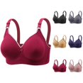 thumbnail image 1 of Push Up Bras for Women Plus Size Full Coverage V Neck Side Support Wireless Bralettes Everyday Bra, 1 of 3
