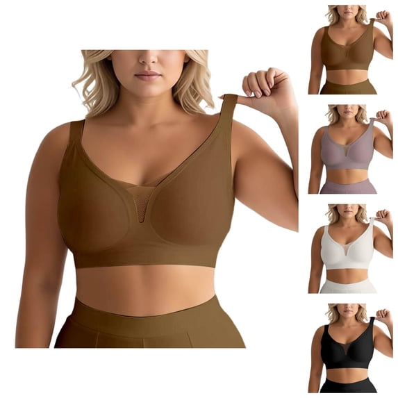Push Up Bras for Women Plus Size Full Coverage Wireless Bralettes Comfortable Everyday Bras