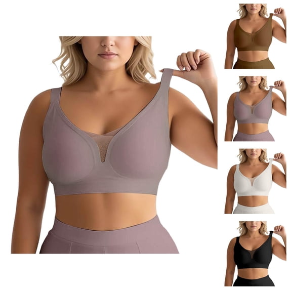 Push Up Bras for Women Plus Size Full Coverage Wireless Bralettes Comfortable Everyday Bras