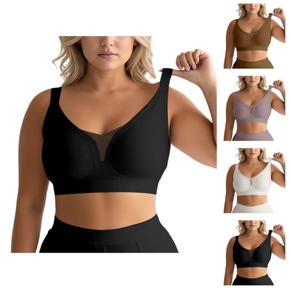 Push Up Bras for Women Plus Size Full Coverage Wireless Bralettes Comfortable Everyday Bras