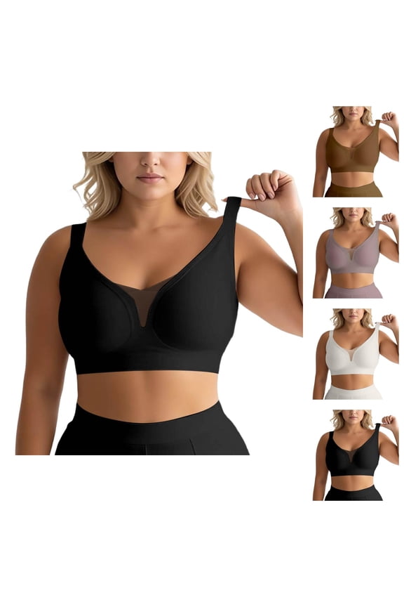 Push Up Bras for Women Plus Size Full Coverage Wireless Bralettes Comfortable Everyday Bras