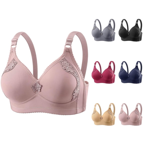 Push Up Bras for Women Plus Size Lightweight Full Coverage V Neck Wireless Bralettes Everyday Bra