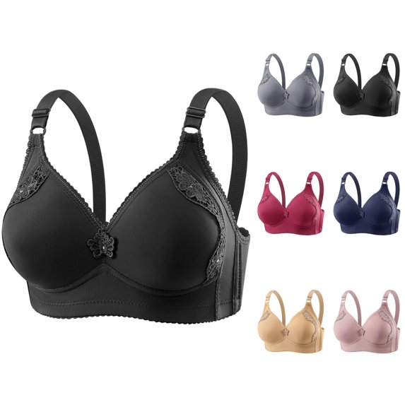 Push Up Bras for Women Plus Size Lightweight Full Coverage V Neck Wireless Bralettes Everyday Bra