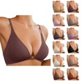 thumbnail image 1 of Push Up Bras for Women Plus Size Low Cut V Neck Seamless Racerback Front Closure Bralette, 1 of 8