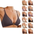 thumbnail image 1 of Push Up Bras for Women Plus Size Low Cut V Neck Seamless Racerback Front Closure Bralette, 1 of 7