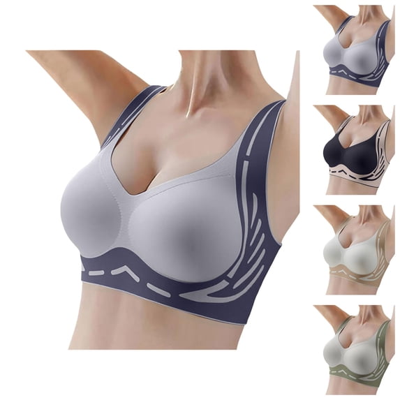 Push Up Bras for Women Racerback Lifting Seamless Side Support Anti Sagging Bralettes Everyday Bra